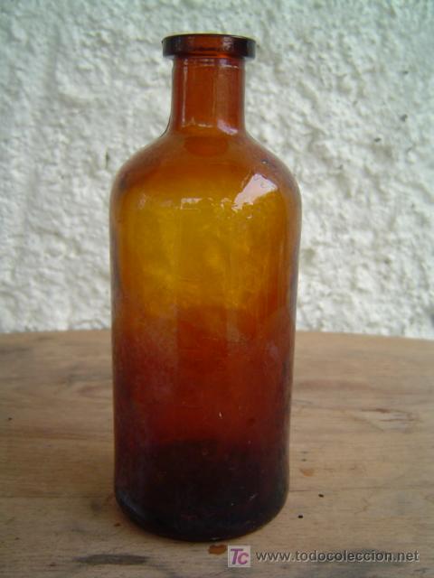Botellas antiguas: BOTELLA MEDICAMENTO COLOR MARRON - Foto 1