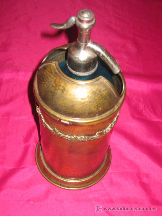 Botellas antiguas: PORTA SIF&Oacute;N MET&Aacute;LICO - Foto 4