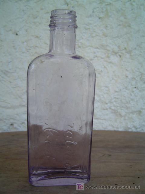 Botellas antiguas: BOTELLA LABORATORIO ROBERT LETRAS EN RELIEVE - Foto 1
