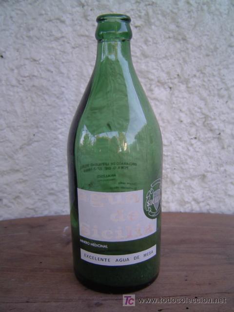 Botellas antiguas: BOTELLA AGUA DE SICILIA - Foto 1