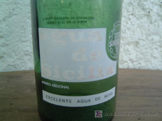 Botellas antiguas: BOTELLA AGUA DE SICILIA - Foto 2