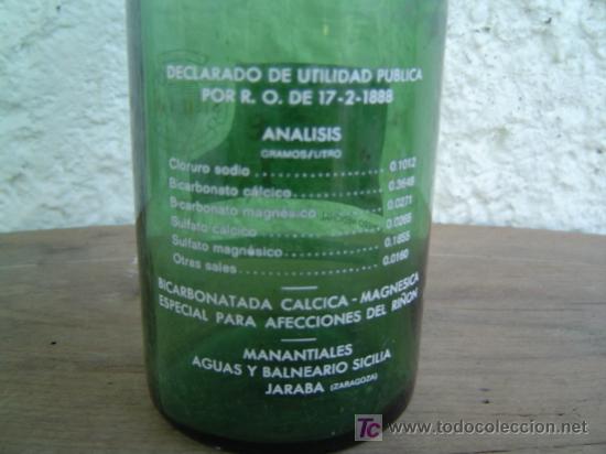 Botellas antiguas: BOTELLA AGUA DE SICILIA - Foto 3