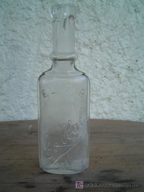 Botellas antiguas: BOTELLA MEDICAMENTO CALLOL LETRAS EN RELIEVE - Foto 1