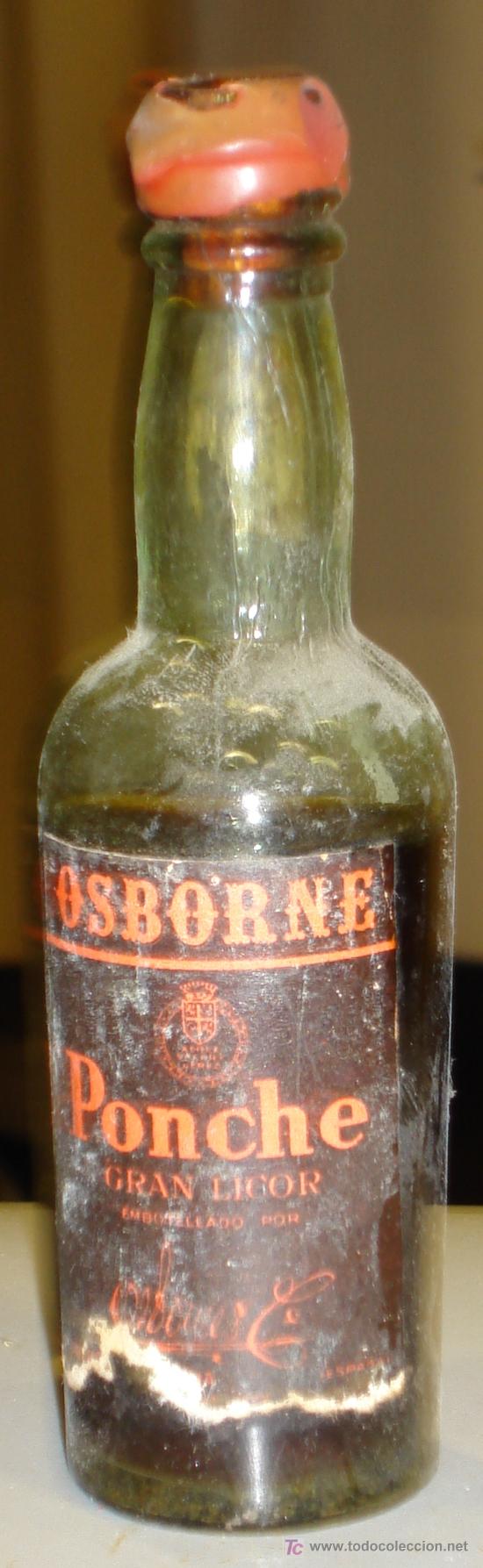 Botellas antiguas: BOTELLIN DE PONCHE OSBORNE. - Foto 1
