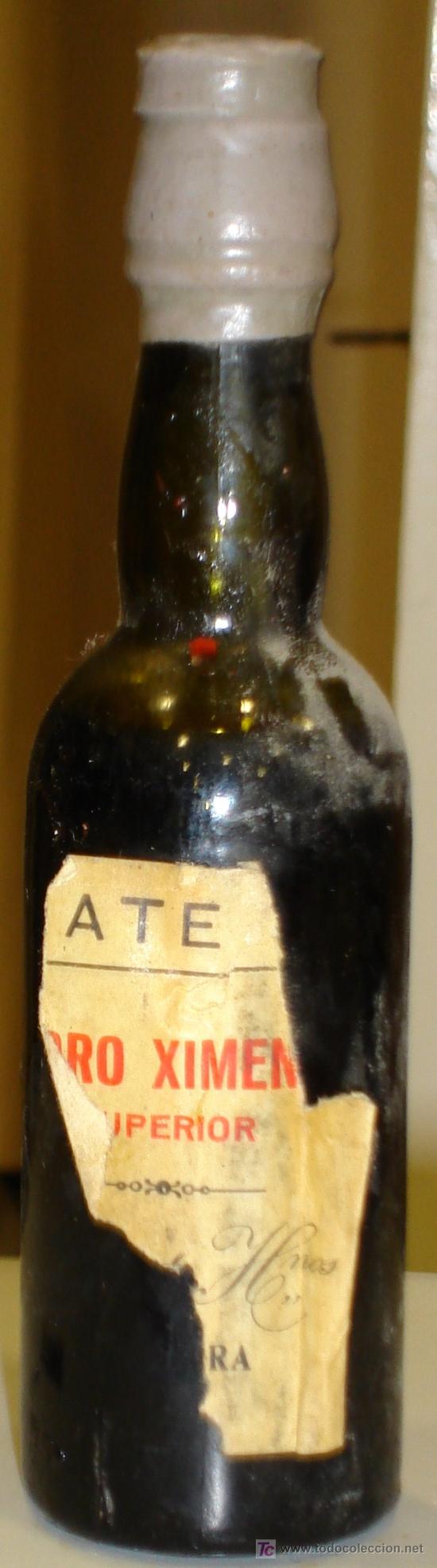 Botellas antiguas: BOTELLIN DE ROMATE. PEDRO XIMENEZ. - Foto 1