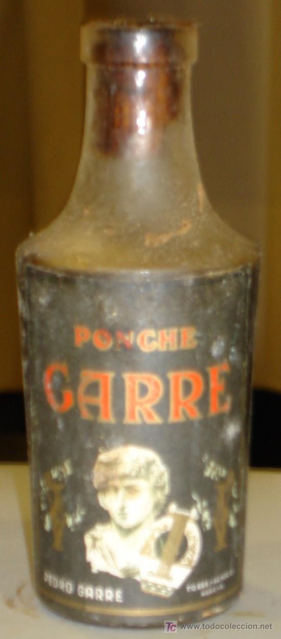 Botellas antiguas: BOTELLIN DE PONCHE GARRE. PEDRO GARRE. - Foto 1
