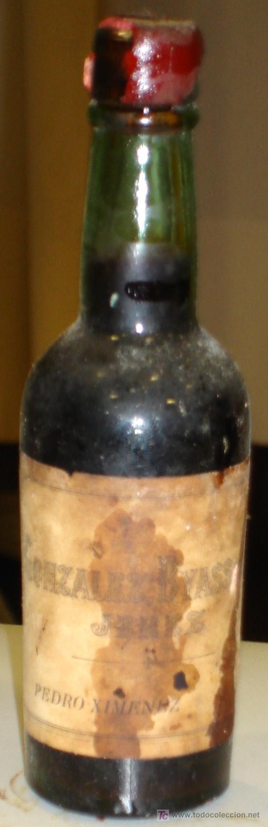 Botellas antiguas: BOTELLIN DE GONZALEZ BYASS. - Foto 1