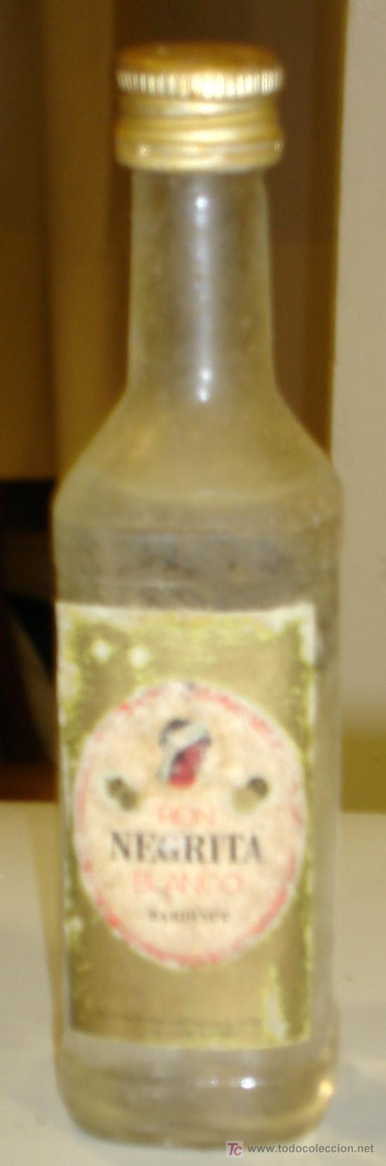 Botellas antiguas: BOTELLIN DE RON NEGRITA BLANCO. BARDINET. - Foto 1