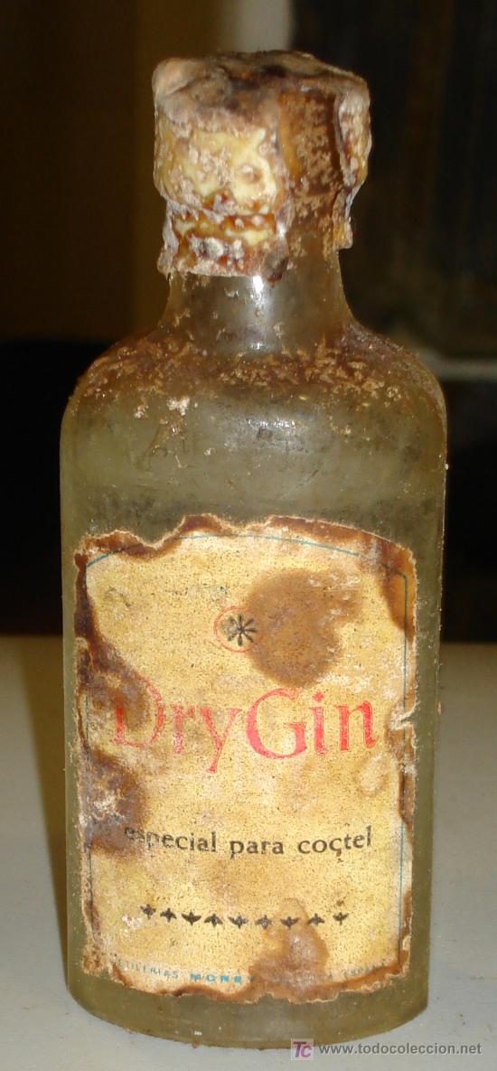 Botellas antiguas: BOTELLIN DE DRY GIN. MOREY. - Foto 1
