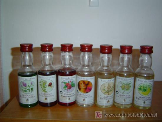 Botellas antiguas: COLECCION DE BOTELLINES SABORES EXTREME&Ntilde;OS - Foto 1