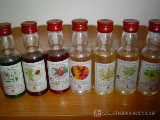 Botellas antiguas: COLECCION DE BOTELLINES SABORES EXTREME&Ntilde;OS - Foto 2