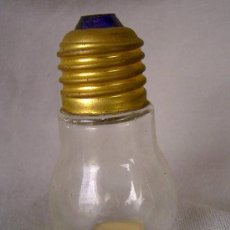 Botellas antiguas: MINIATURA DE BOTELLA CON FIGURA DE BOMBILLA