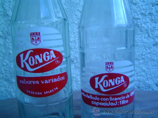 Botellas antiguas: 2 BOTELLAS GASEOSA KONGA DIFERENTES - Foto 2