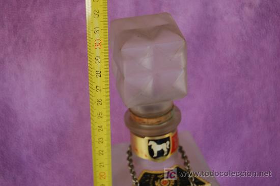 Botellas antiguas: BOTELLA CRISTAL VACIA CABALLO BLANCO - Foto 4