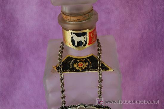 Botellas antiguas: BOTELLA CRISTAL VACIA CABALLO BLANCO - Foto 3