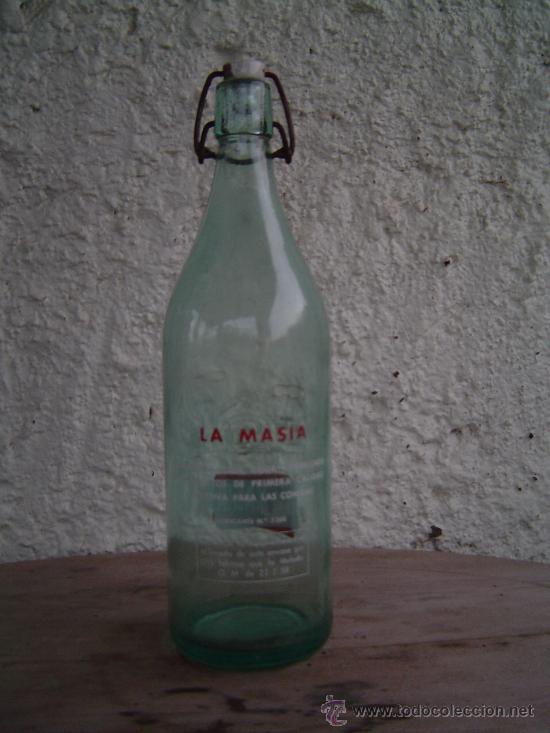 Botellas antiguas: BOTELLA GASEOSA LA MASIA - Foto 2