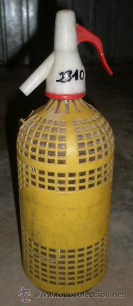 Botellas antiguas: Botella de sif&oacute;n, marca muy borrosa - Foto 1