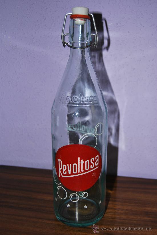 Botellas antiguas: BOTELLA DE CRISTAL REVOLTOSA - Foto 1