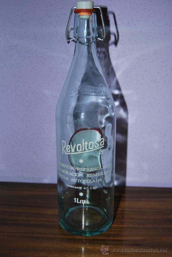 Botellas antiguas: BOTELLA DE CRISTAL REVOLTOSA - Foto 3