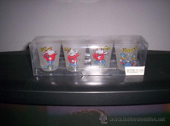 Botellas antiguas: 4 CHUPITOS &rdquo;CUENTA ATRAS&rdquo; - NUEVOS - Foto 1