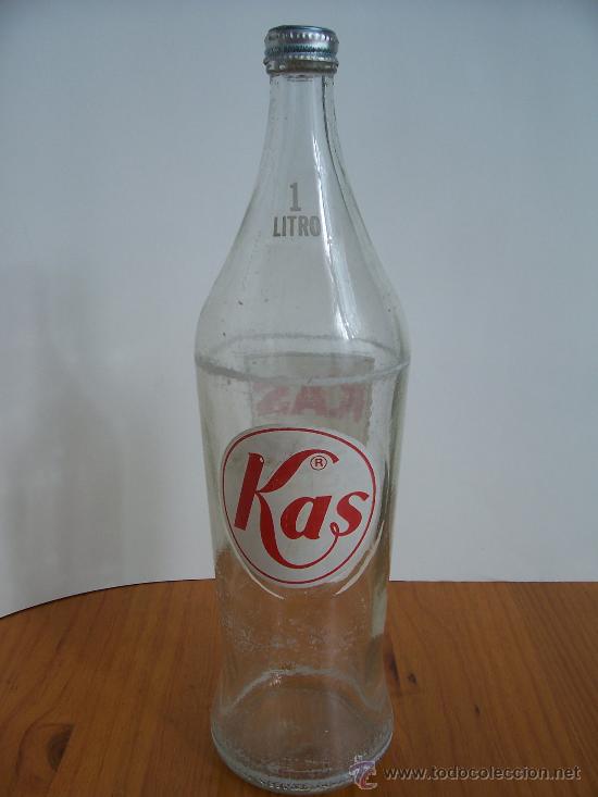 Botellas antiguas: ANTIGUA BOTELLA, ESTAMPACION MARCA KAS - Foto 1