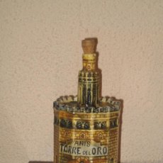 Botellas antiguas: ANTIGUA BOTELLA DE ANIS EN CERAMICA REPRESENTA LA TORRE DEL ORO DE SEVILLA - 27 X 11 CM