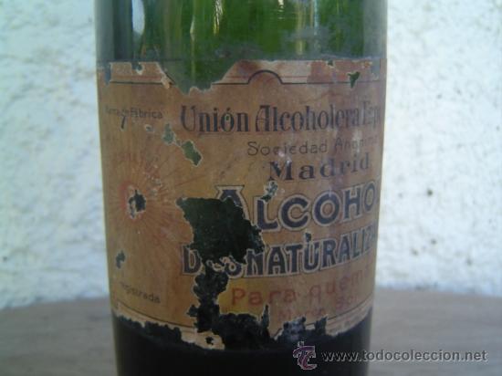 Botellas antiguas: BOTELLA UNION ALCOHOLERA ESPA&Ntilde;OLA - Foto 2