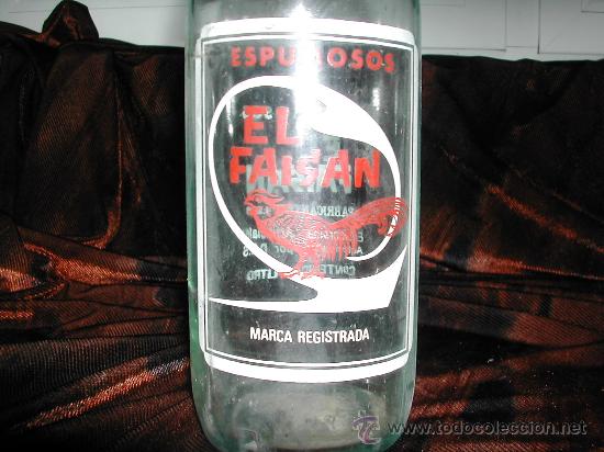 Botellas antiguas: Botella gaseosa Espumosos el Faisan - Foto 1