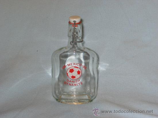 Botellas antiguas: BOTELLA CRISTAL ( MEXICO 86 ) - Foto 1