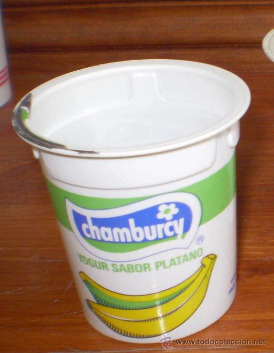 Botellas antiguas: YOGURT CHAMBURCY SABOR PLATANO. - Foto 1
