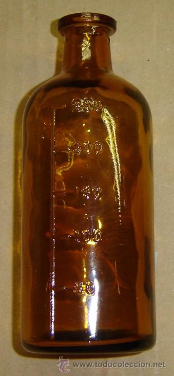 Alte Flaschen: FRASCO ANTIGUO DE FARMACIA CRISTAL COLOR AMBAR medida 6*15 cms.