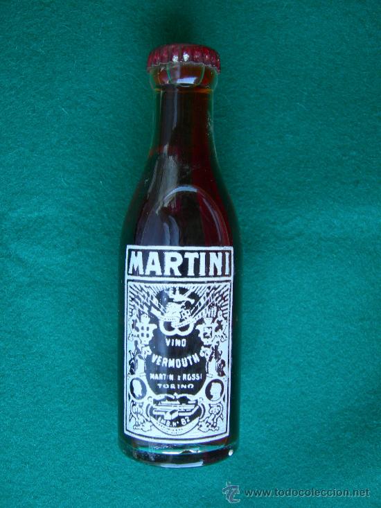 Botellas antiguas: BOTELLA CON CHAPA MARTINI - Foto 1