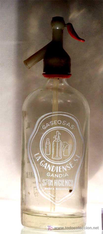 Botellas antiguas: Sif&oacute;n La Gandiense, de Gand&iacute;a - Foto 1