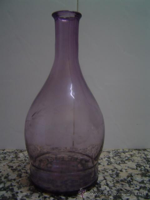 Botellas antiguas: BOTELLA CRISTAL TALLADO - Foto 1