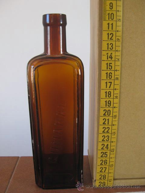Botellas antiguas: BOTE MEDICAMENTO GUMARAL CON LETRAS EN RELIEVE - Foto 1