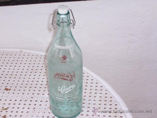 Botellas antiguas: BOTELLA ANTIGUA DE LA CASERA DE 1 LITRO - Foto 2