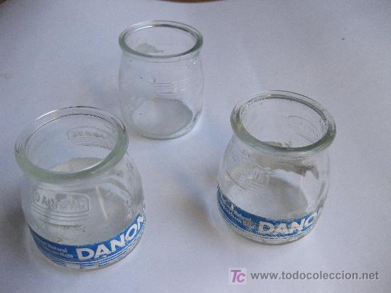 Botellas antiguas: 3 TARROS DE DANONE DE LOS 80 - TARRO DANONE - Foto 1