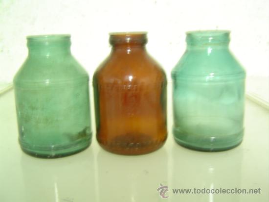 Botellas antiguas: 3 BOTES 2 VERDES 1 MARRON - Foto 1