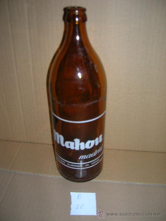 Botellas antiguas: BOTELLA DE CERVEZA MAHOU DE 1 LITRO. - Foto 1