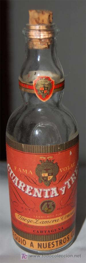 Botellas antiguas: BOTELLA PEQUE&Ntilde;A MINIATURA LICOR 43 - Foto 1