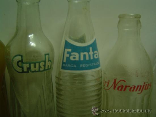 Botellas antiguas: COLECCION DE 10 BOTELLINES REFRESCO DEFERENTES - Foto 3