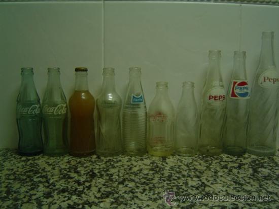 Botellas antiguas: COLECCION DE 10 BOTELLINES REFRESCO DEFERENTES - Foto 5