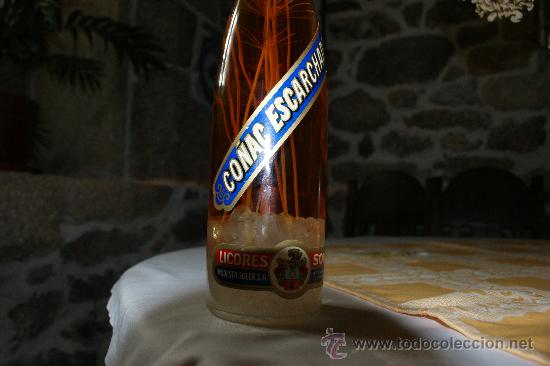 Botellas antiguas: ANTIGUA BOTELLA DE CO&Ntilde;AC ESCARCHADO - Foto 3