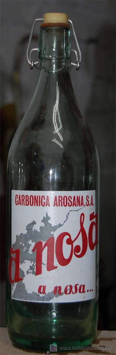 Botellas antiguas: BOTELLA DE GASEOSA ANOSA - Foto 1