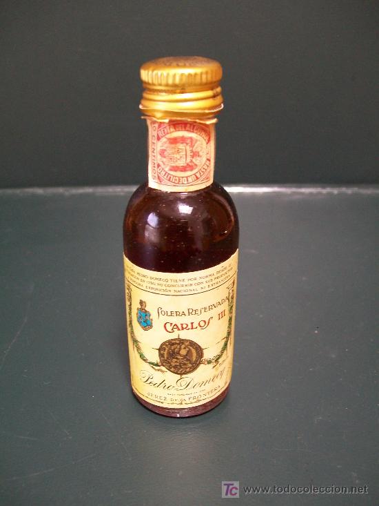 Botellas antiguas: CARLOS III. Botellin de solera - Foto 1