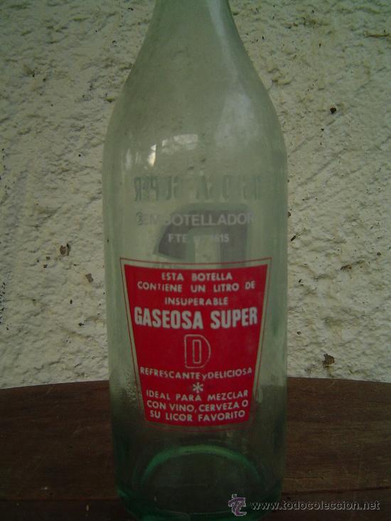 Botellas antiguas: BOTELLA GASEOSA SUPER D EXTRA DELICIOSA - Foto 2