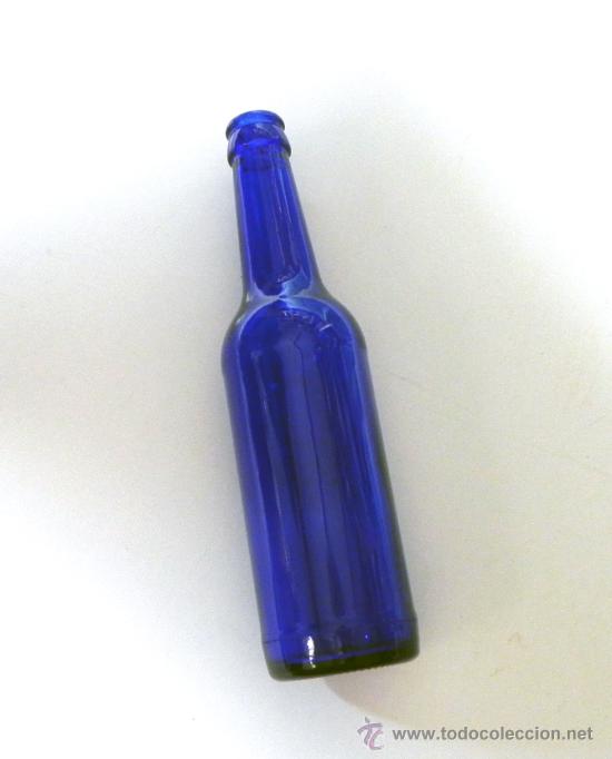 Botella cristal azul