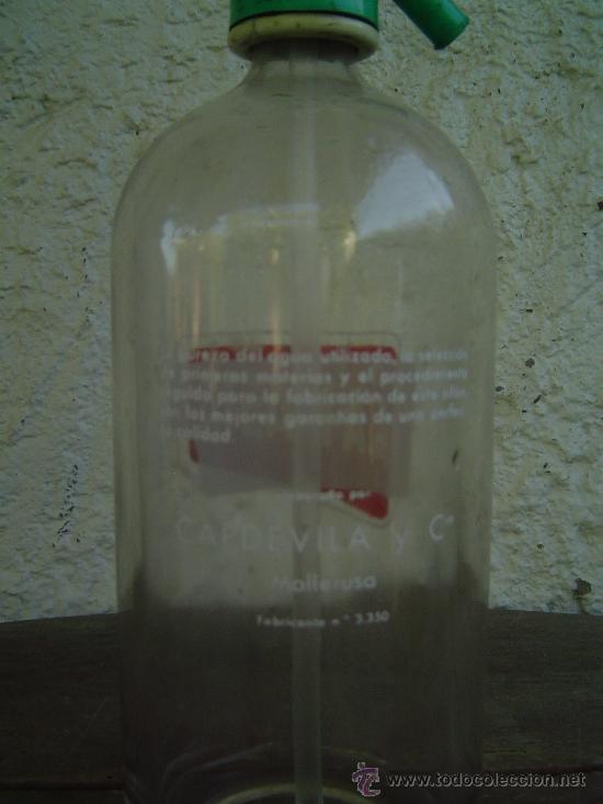 Botellas antiguas: SIFON LA MASIA SERIGRAFIADO - Foto 4
