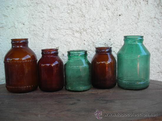 Botellas antiguas: 5 BOTES 2 GRANDES 3 PEQUE&Ntilde;OS - Foto 1