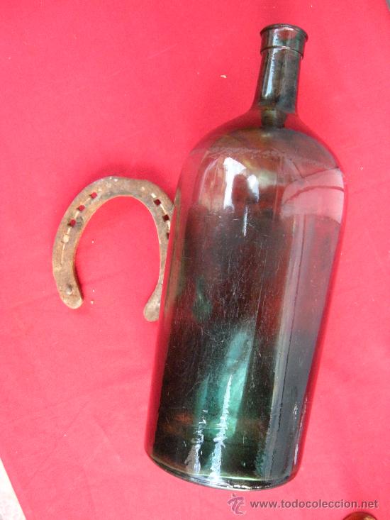 Botellas antiguas: GRAN BOTELLA VERDE - Foto 3